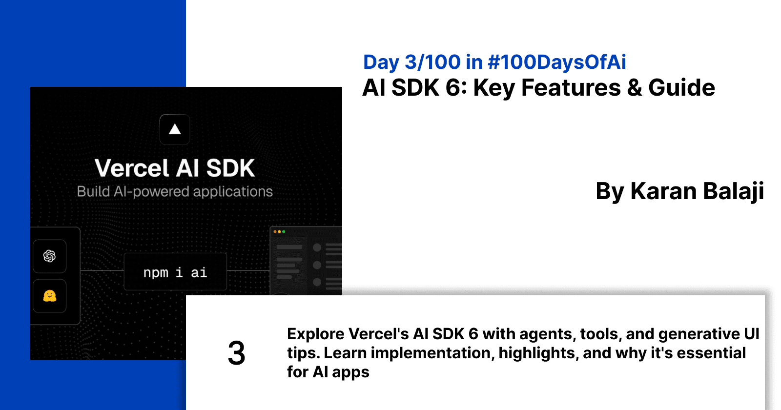 Day 3/100: AI SDK 6: Revolutionizing AI Application Development