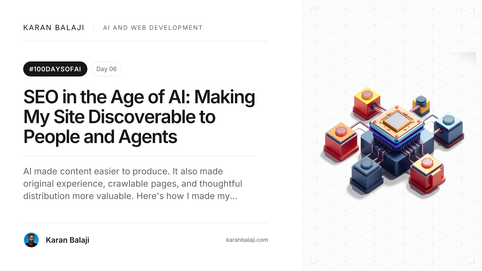 Day 6/100: SEO in the Age of AI: Making My Site Discoverable to People and Agents