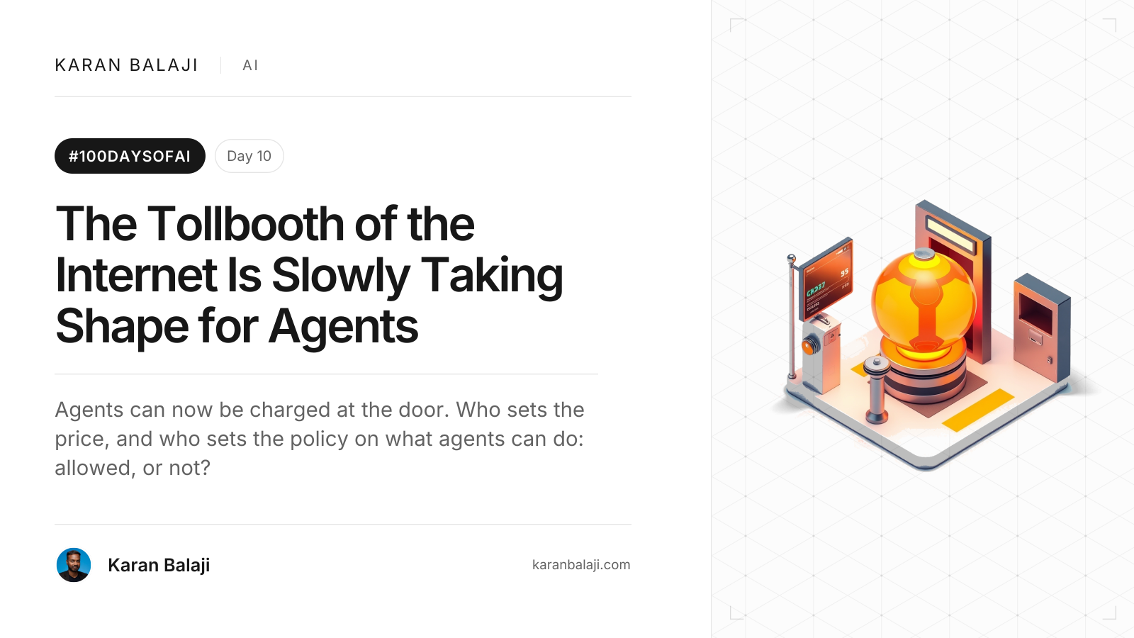 Day 10/100: The Tollbooth of the Internet Is Slowly Taking Shape for Agents